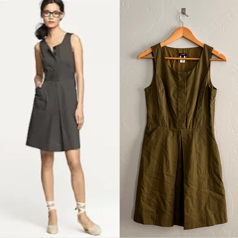 J. Crew Olive Green Sleeveless Dress